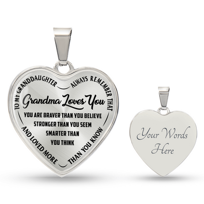 Grandma Loves You - Heart Necklace